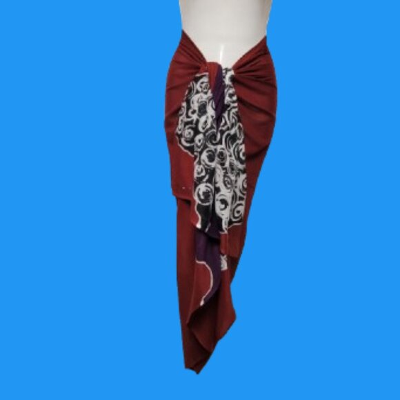 Cover Up Handpainted Cotton Batik Coverups Strapless Dress Wrapskirt Home Accent - Picture 4 of 6